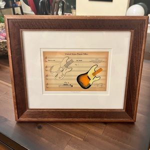 Framed print of fender telecaster patent